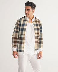 Classic Plaid Brown Men's Track Jacket