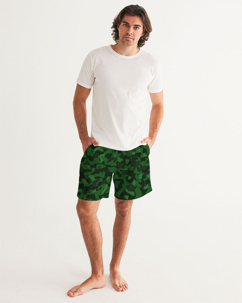 Men's AV Green Camo Swim Trunks — bold all-over print by AmbiVirile, view 5