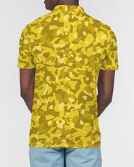AV Yellow Camo Men's Slim Fit Short Sleeve Polo