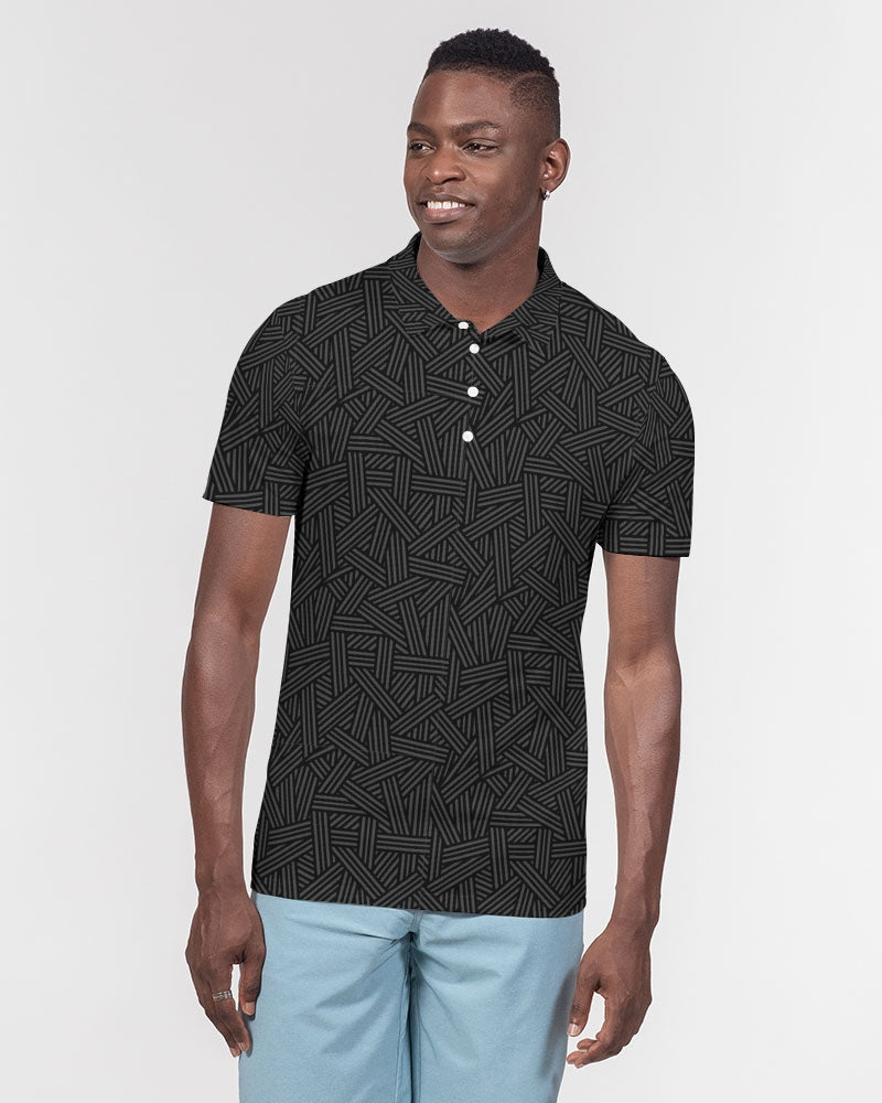 Black Weave Slim Fit Polo