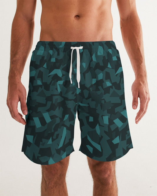 AV Teal Camo Men's Swim Trunk