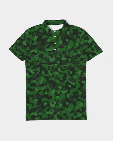 AV Green Camo Men's Slim Fit Short Sleeve Polo