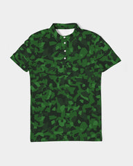 AV Green Camo Men's Slim Fit Short Sleeve Polo