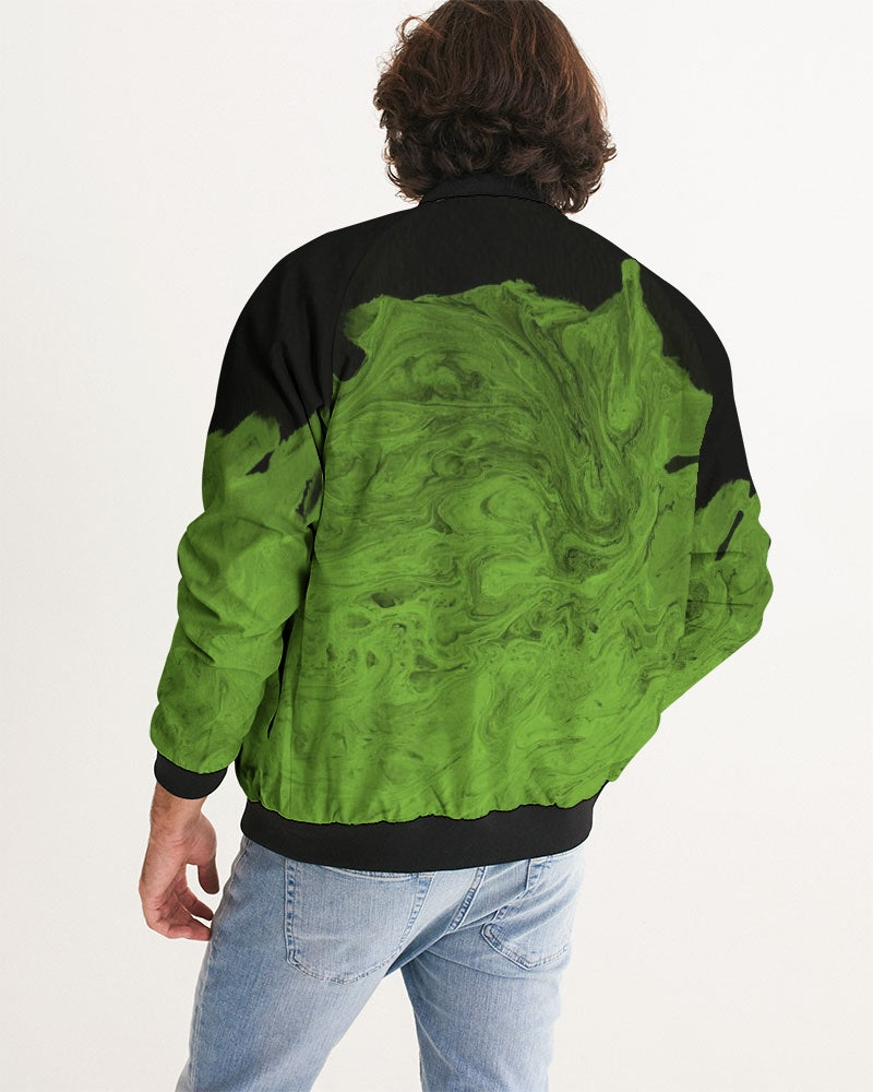 Men's Slime Bomber Jacket — bold all-over print by AmbiVirile, detail view