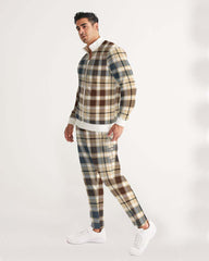 Classic Plaid Brown Men's Track Jacket