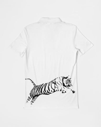 Tiger Black Men's Slim Fit Short Sleeve Polo