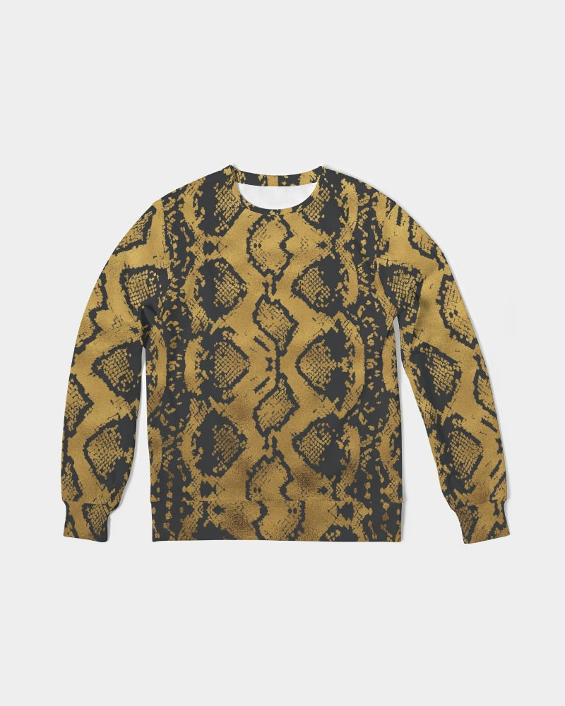 Gold Snakeskin Men's Classic French Terry Crewneck Pullover