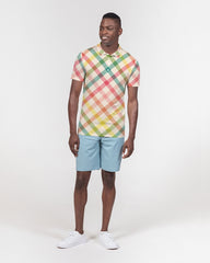 Pretty Plaid Men's Slim Fit Short Sleeve Polo
