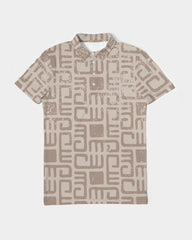 Beige Tribes Men's Slim Fit Short Sleeve Polo