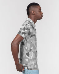 AV White Camo Men's Slim Fit Short Sleeve Polo