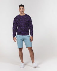 AV Purple Camo Men's Classic French Terry Crewneck Pullover