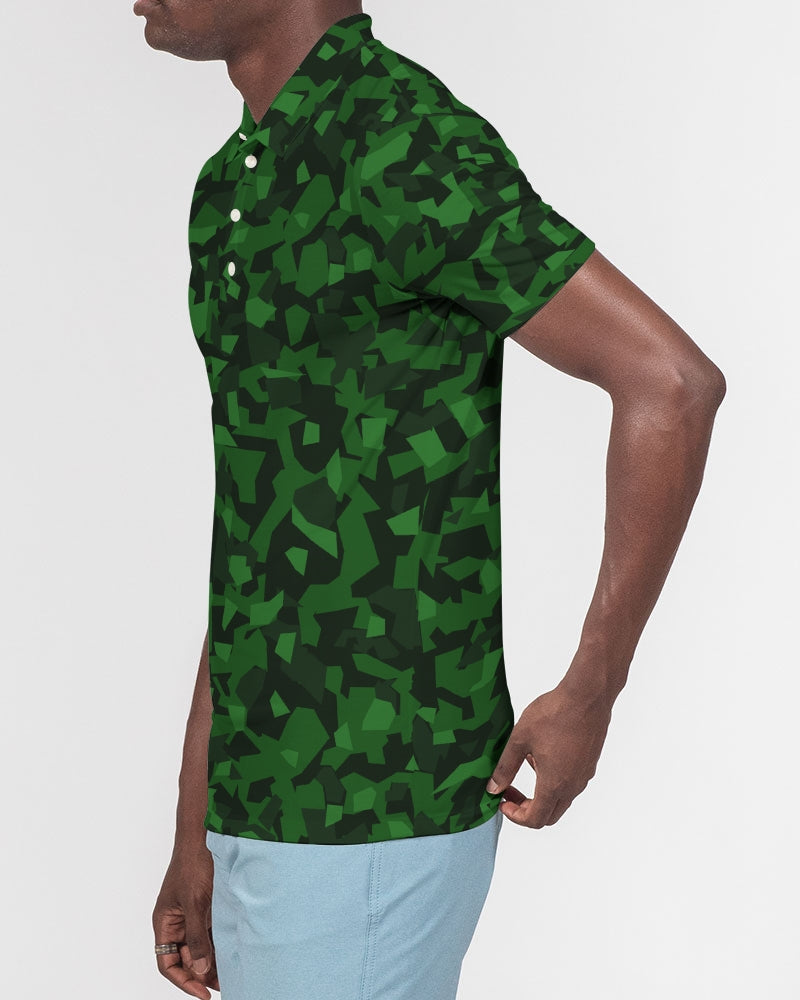 AV Green Camo Men's Slim Fit Short Sleeve Polo