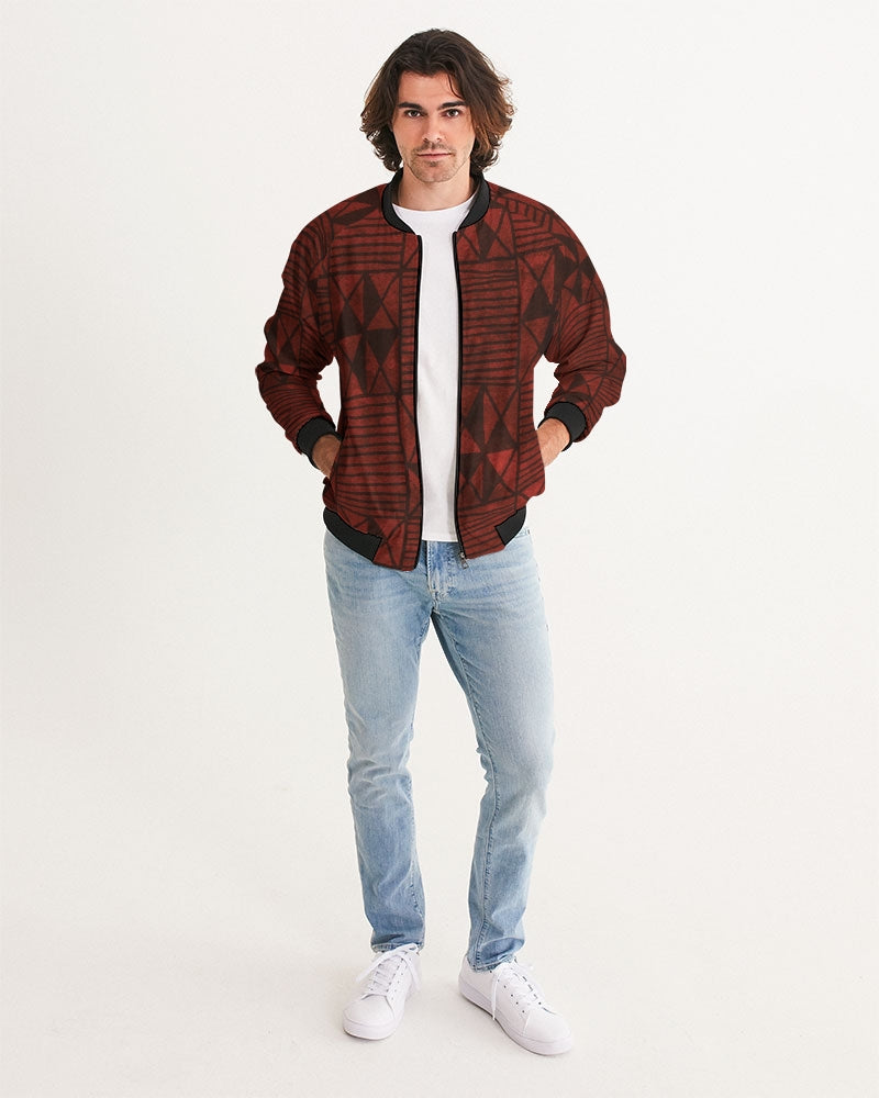 Men's Tribal Diamond Bomber Jacket — bold all-over print by AmbiVirile, back view