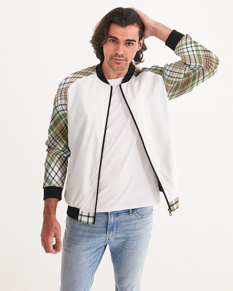 Men's Autumn Plaid Bomber Jacket — bold all-over print by AmbiVirile, view 5