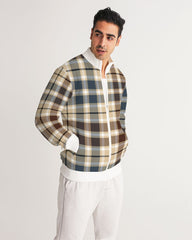 Classic Plaid Brown Men's Track Jacket