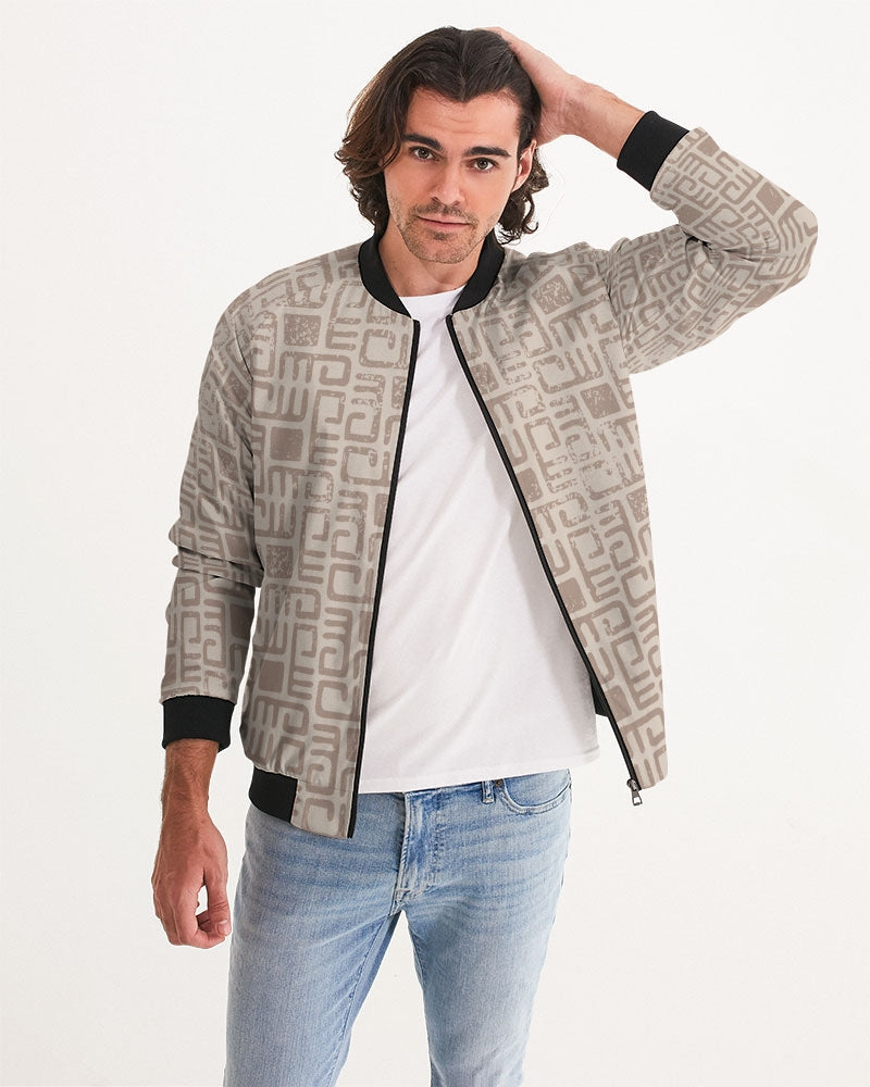 Men's Beige Tribes Bomber Jacket — bold all-over print by AmbiVirile, view 5