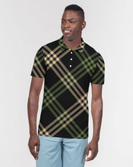 Smooth Plaid Men's Slim Fit Short Sleeve Polo