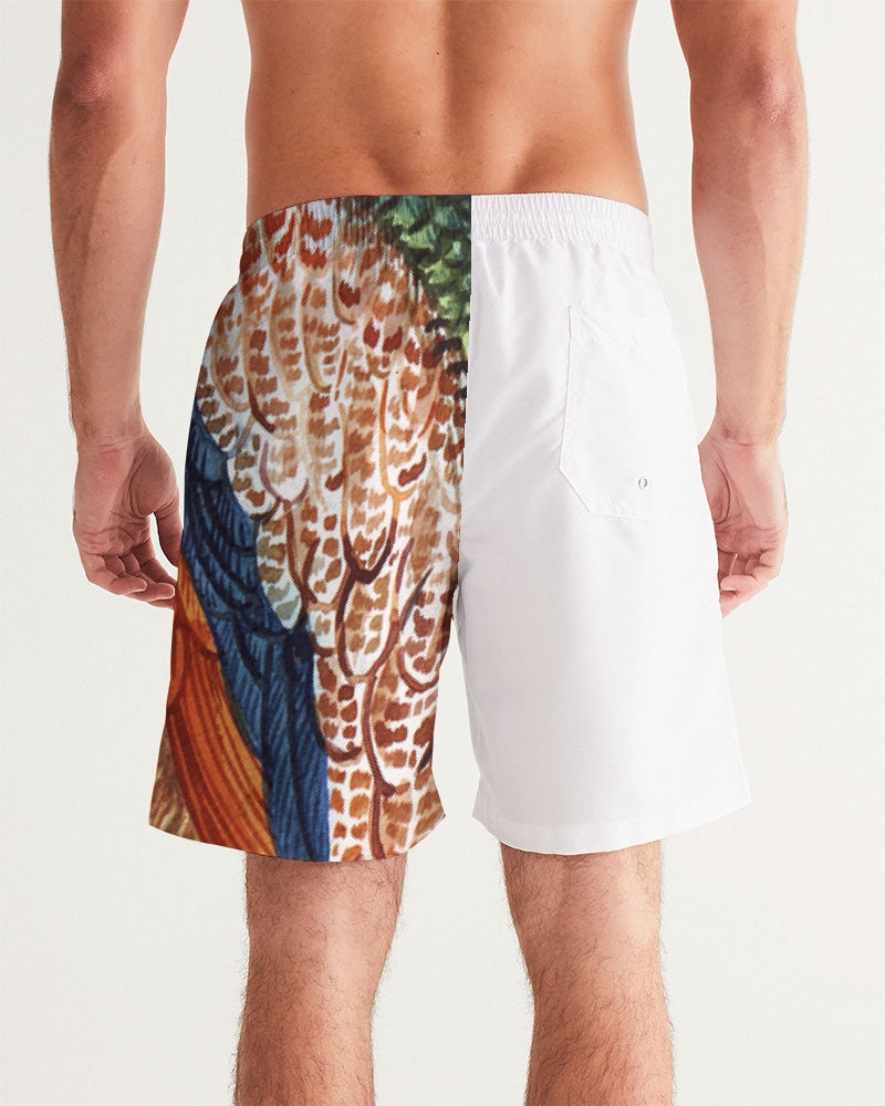 Men's Cock Tail Swim Trunks — bold all-over print by AmbiVirile, detail view