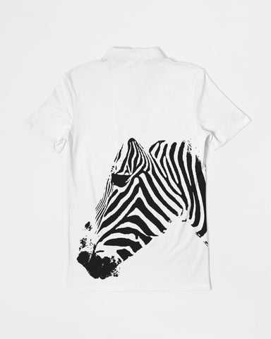 Zebra Black Head Men's Slim Fit Short Sleeve Polo