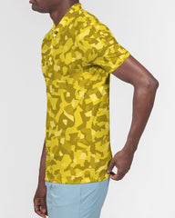 AV Yellow Camo Men's Slim Fit Short Sleeve Polo