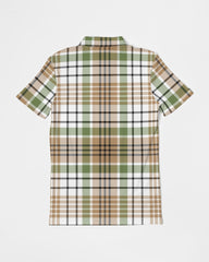 Autumn Plaid Men's Slim Fit Short Sleeve Polo