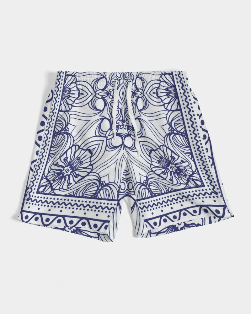 Men's Ceramics Swim Trunks — bold all-over print by AmbiVirile, front view