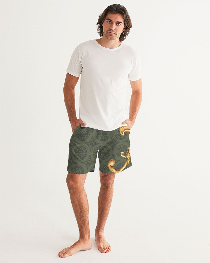 Men's Ornate Gold Swim Trunks — bold all-over print by AmbiVirile, view 5