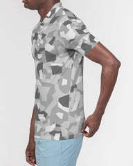 AV White Camo Men's Slim Fit Short Sleeve Polo