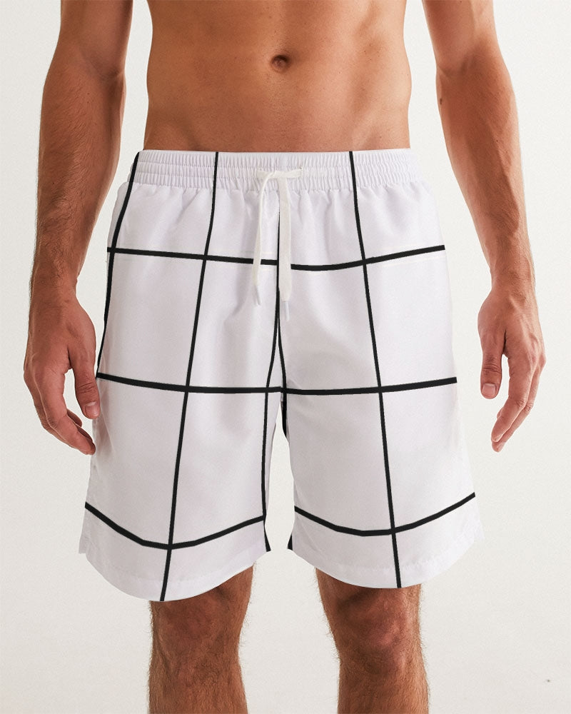 Men's Windows Swim Trunks — bold all-over print by AmbiVirile, front view
