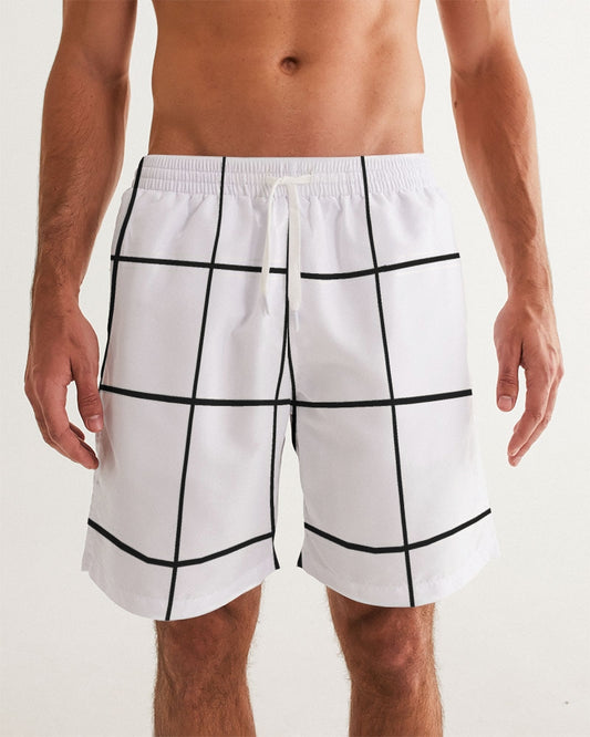 Men's Windows Swim Trunks — bold all-over print by AmbiVirile, front view