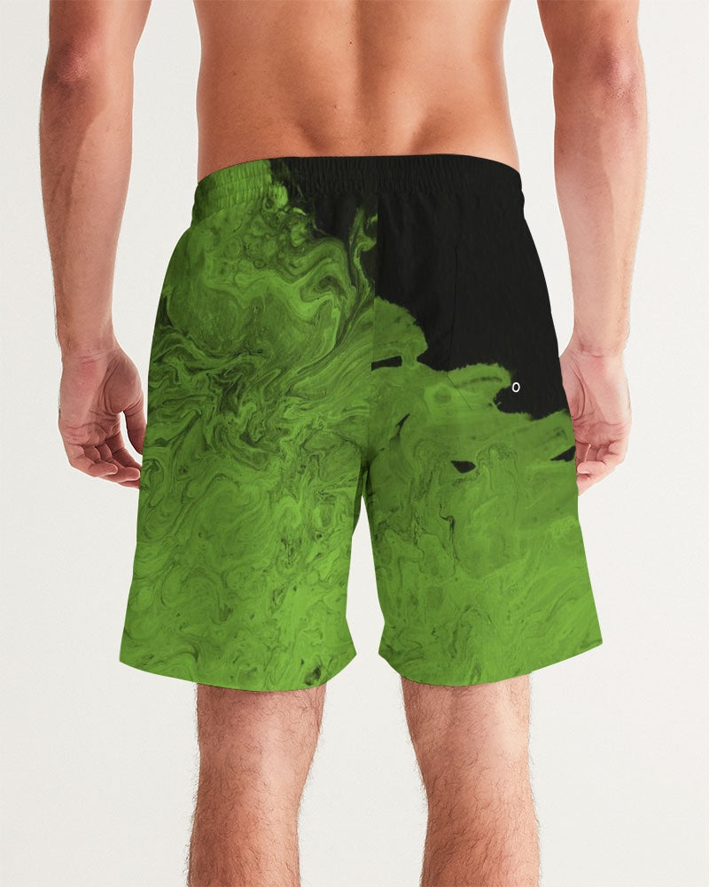 Men's Slime Swim Trunks — bold all-over print by AmbiVirile, detail view