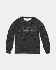AV Black Camo Men's Classic French Terry Crewneck Pullover
