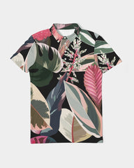 Black Botanical Polo