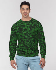 AV Green Camo Men's Classic French Terry Crewneck Pullover