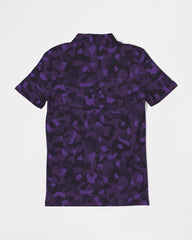 AV Purple Camo Men's Slim Fit Short Sleeve Polo