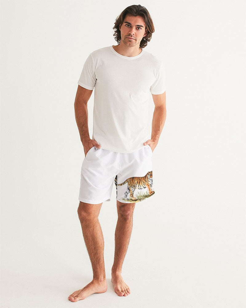 Men's Tiger Love Swim Trunks — bold all-over print by AmbiVirile, view 5