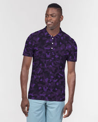 AV Purple Camo Men's Slim Fit Short Sleeve Polo