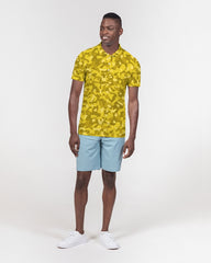 AV Yellow Camo Men's Slim Fit Short Sleeve Polo