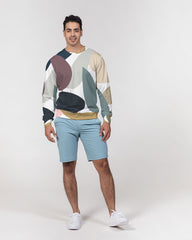 Geo Leaf Men's Classic French Terry Crewneck Pullover