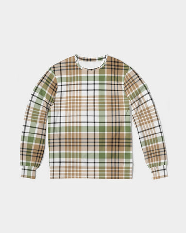 Autumn Plaid Men's Classic French Terry Crewneck Pullover