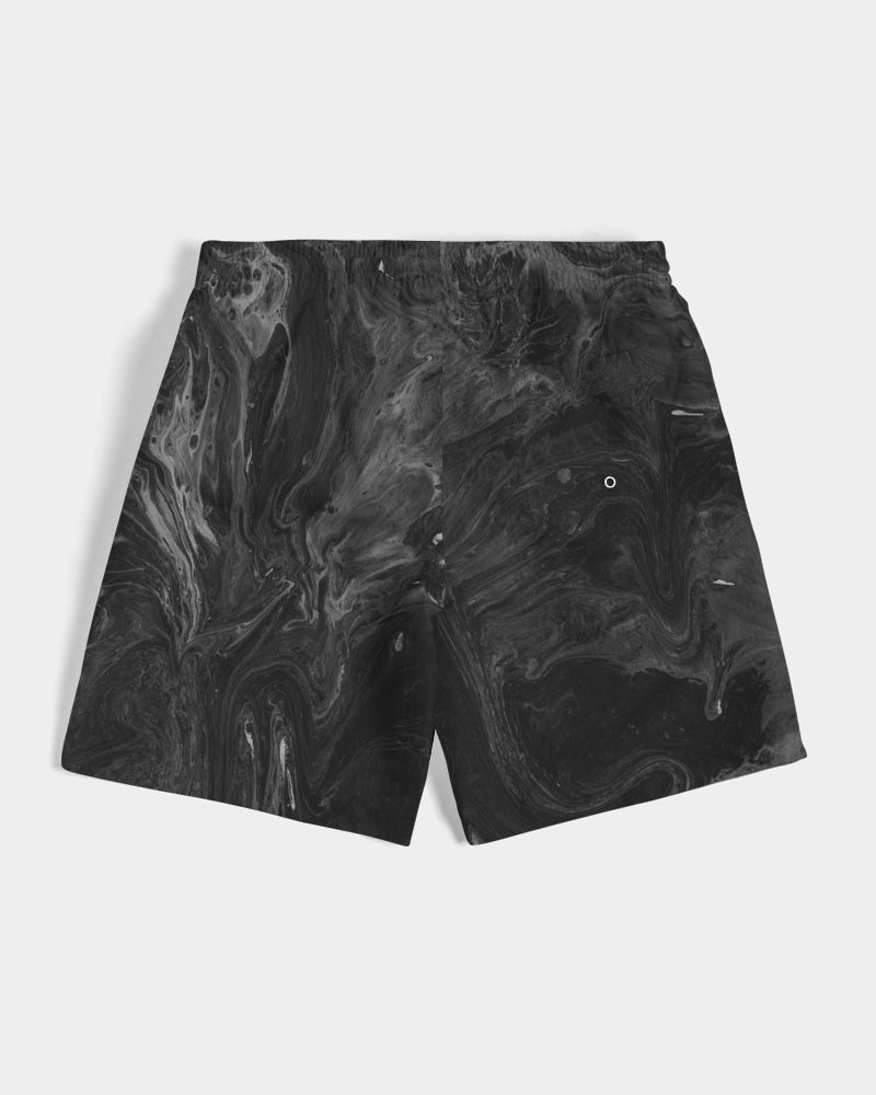 Men's Black Wave Swim Trunks — bold all-over print by AmbiVirile, view 7