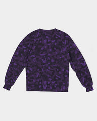 AV Purple Camo Men's Classic French Terry Crewneck Pullover