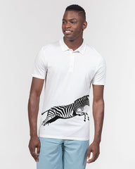 Zebra Black Men's Slim Fit Short Sleeve Polo