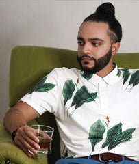 Leaves R Us Men's Slim Fit Short Sleeve Polo